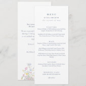 Elegant dusty Blue Script Double Side Wedding  Menu (Voorkant / Achterkant)