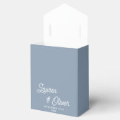 Elegant Dusty Blue Script minimalistische bruiloft Bedankdoosjes (Geopend)