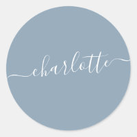 Elegant Dusty Blue Script Name Persoonlijk