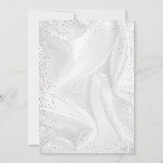 Elegant Dusty Blue Silver Roos repetitiediner Kaart (Achterkant)