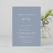 Elegant Dusty Blue Silver Simple Wedding Reception Folie Uitnodiging (Staand Voorkant)