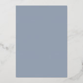Elegant Dusty Blue Silver Simple Wedding Reception Folie Uitnodiging (Achterkant)