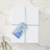 Elegant Dusty Blue Silver Winter XV Años Dank je Cadeaulabel (Met Touw)