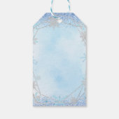 Elegant Dusty Blue Silver Winter XV Años Dank je Cadeaulabel (Achterkant)