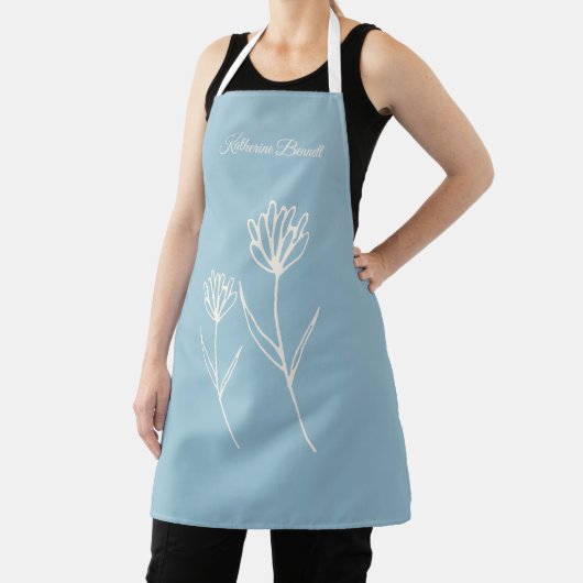 Elegant Dusty Blue Simple Flower Name Schort (Insitu)