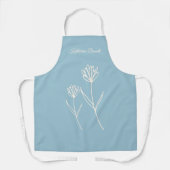 Elegant Dusty Blue Simple Flower Name Schort (Voorkant)