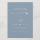 Elegant Dusty Blue Simple Wedding Modern Kaart (Voorkant)