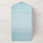 Elegant dusty blue sky All-in-One Wedding Invite All In One Uitnodiging (Buitenkant)