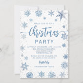 Elegant Dusty Blue Snowflakes kerst Kaart (Voorkant)