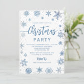 Elegant Dusty Blue Snowflakes kerst Kaart (Staand voorkant)