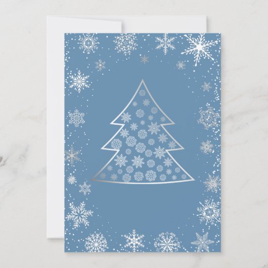 Elegant Dusty Blue Snowflakes kerst Kaart (Achterkant)