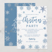 Elegant Dusty Blue Snowflakes kerst Kaart (Voorkant / Achterkant)