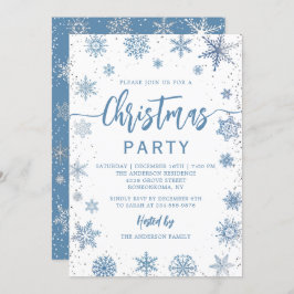 Elegant Dusty Blue Snowflakes kerst Kaart
