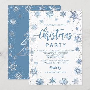 Elegant Dusty Blue Snowflakes kerst Kaart