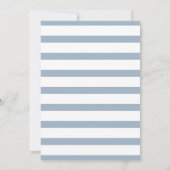 Elegant Dusty Blue Stripe Script Weddenschap Kaart (Achterkant)