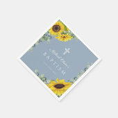 Elegant Dusty Blue Sunflower Religieus baptisme Servet (Hoek)
