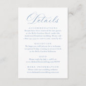 Elegant Dusty Blue Victorian Floral Wedding Detail Informatiekaartje (Voorkant)