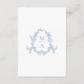 Elegant Dusty Blue Victorian Floral Wedding Detail Informatiekaartje (Achterkant)