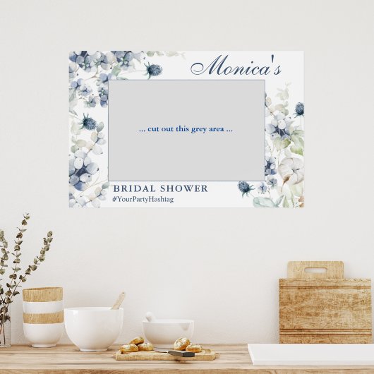 Elegant Dusty Blue Vrijgezellenfeest Photo Prop Li Poster (Keuken)