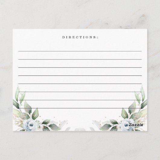 Elegant Dusty Blue Vrijgezellenfeest Recept Kaart (Achterkant)