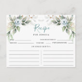 Elegant Dusty Blue Vrijgezellenfeest Recept Kaart (Voorkant)