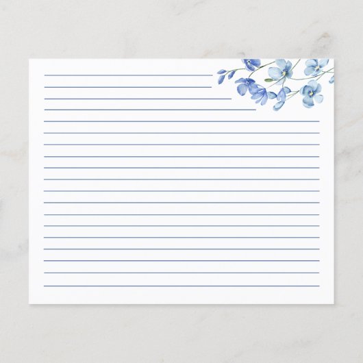 Elegant Dusty Blue Vrijgezellenfeest Recept Kaart (Achterkant)