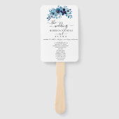 elegant dusty Blue watercolor flower bouquet Handwaaier (Voorkant)