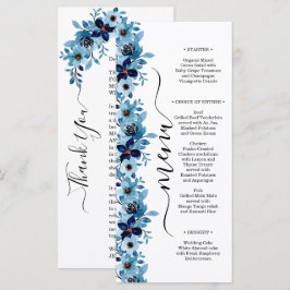 elegant dusty Blue watercolor flower bouquet Menu