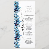 elegant dusty Blue watercolor flower bouquet Menu (Voorkant)