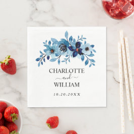 elegant dusty Blue watercolor flower bouquet Servet