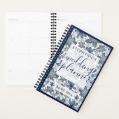 Elegant dusty blue waterverf bruiloft planner (Display)