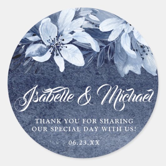 Elegant Dusty Blue Waterverf Envelope Seal Ronde Sticker (Voorkant)