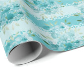 Elegant Dusty Blue Waterverf Field Flowers Cadeaupapier (Rol Hoek)