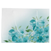 Elegant Dusty Blue Waterverf Field Flowers Groot Cadeauzakje (Achterkant)