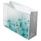 Elegant Dusty Blue Waterverf Field Flowers Groot Cadeauzakje (Voorkant Gekanteld)