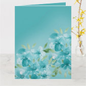 Elegant Dusty Blue Waterverf Field Flowers Kaart (Gele Bloem)
