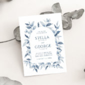 Elegant Dusty Blue Waterverf Floral Arch Wedding Kaart