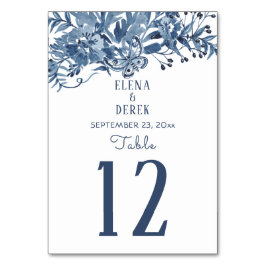 Elegant Dusty Blue Waterverf Floral Art Wedding Kaart