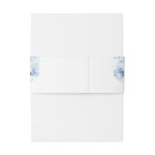 Elegant dusty blue waterverf floral bruiloft uitnodigingen wikkel (Achterkant Voorbeeld)