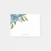 Elegant Dusty Blue Waterverf Floral Post-it® Notes (Voorkant)