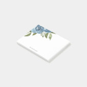 Elegant Dusty Blue Waterverf Floral Post-it® Notes (Schuin)