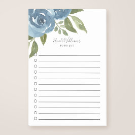 Elegant Dusty Blue Waterverf Floral To-Do lijst Post-it® Notes