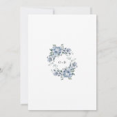 Elegant Dusty Blue Waterverf Floral Wedding Kaart (Achterkant)