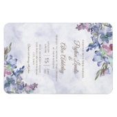 Elegant Dusty Blue Waterverf Floral Wedding Magneet (Horizontaal)