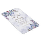 Elegant Dusty Blue Waterverf Floral Wedding Magneet (Rechterzijde)