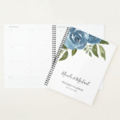 Elegant Dusty Blue Waterverf Floral Wedding Planner (Display)