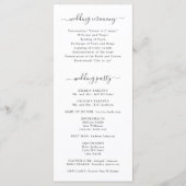 Elegant Dusty Blue Waterverf Floral Wedding Programmakaart (Achterkant)