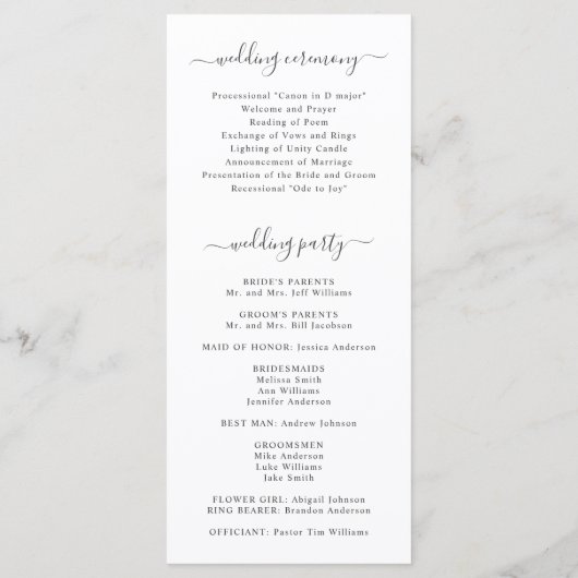 Elegant Dusty Blue Waterverf Floral Wedding Programmakaart (Achterkant)