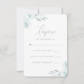Elegant Dusty Blue Waterverf Floral Wedding Rsvp (Voorkant)
