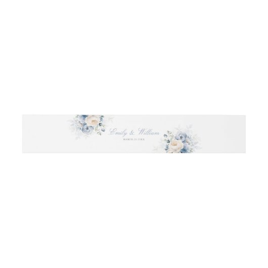 Elegant Dusty Blue Waterverf Floral Wedding Uitnodigingen Wikkel (Vlak)